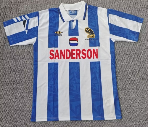 92/93 Retro Version Sheffield Home Blue & White Thailand Soccer Jersey AAA-301