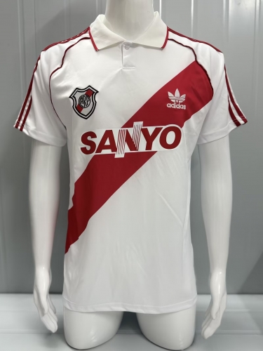 92/94 Retro Version CA River Plate Home White Thailand Soccer Jersey AAA-503
