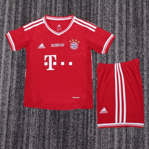 Kids 13-14 Retro Version Bayern München Home Red Kids/Youth Soccer Uniform-1040