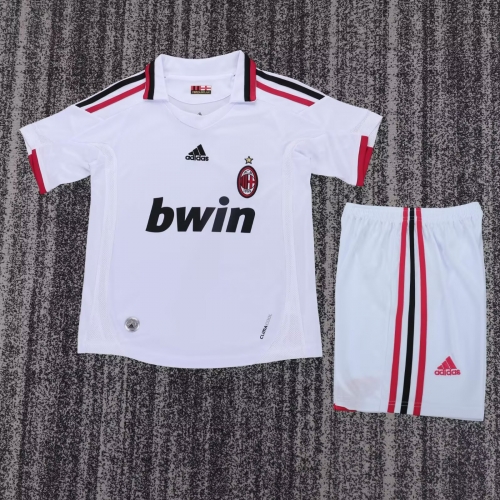 09/10 Retro Version AC Milan Away White Kids/Youth Soccer Uniform-311