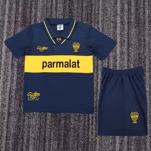 Kids 1993/95 Retro Version BOCA Juniors Home Yellow & Royal Blue Kids/Youth Soccer Uniform-811