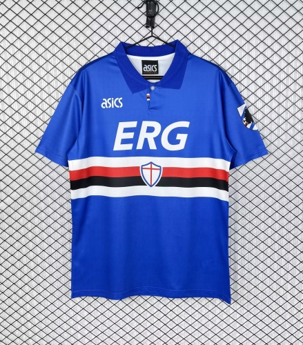 93/94 Retro Version UC Sampdoria Home Blue Thailand Soccer Jersey-503