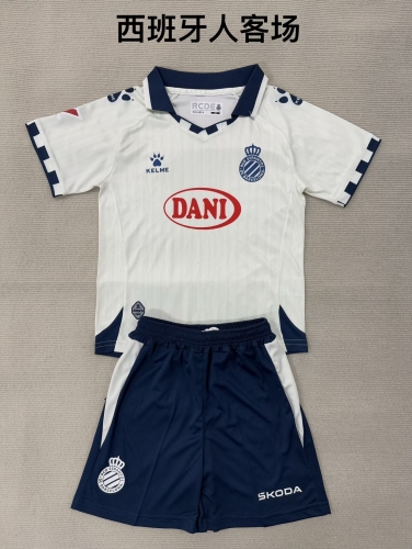 Kids 2025/26 RCD Espanyol Away White Kids/Youth Soccer Uniform-208