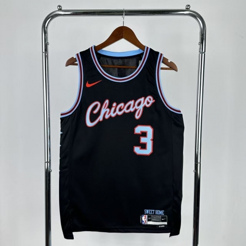 2026 Season City Version Chicago Bull NBA Black #3 Jersey-311