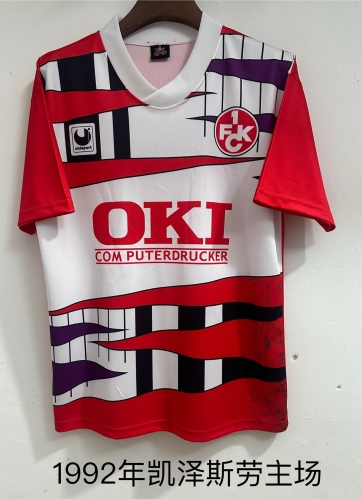 1992 Retro Version FC Kaiserslautern Home Red Thailand Soccer Jersey AAA-709