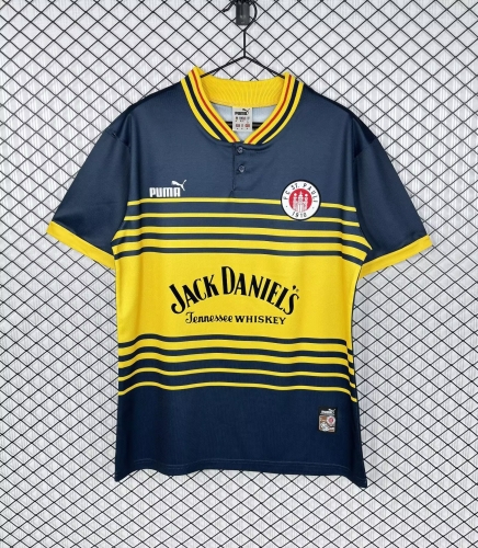 97-98 Retro Version FC St. Pauli Away Yellow & Blue Thailand Soccer Jersey AAA-503