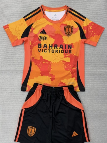 Kids 2025/26 Paris FC 2nd Away Orange Kids/Youth Soccer Uniform-208