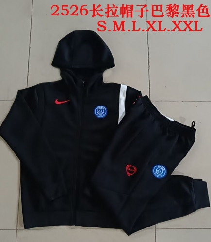 2025/26 Paris SG Black Thailand Jacket Uniform With Hat-815
