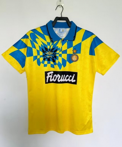 92/94 Retro Version Inter Milan 2nd Away Yellow Thailand Soccer Jersey AAA-709/1041