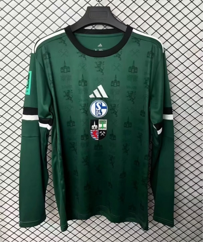 150th Commemorative Version 2025/26 Schalke 04 Green LS Thailand Soccer Jersey AAA-95