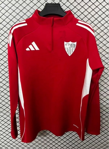 (Size S-2XL) 2025/26 Sevilla FC Red Thailand Soccer Tracksuit Top-95