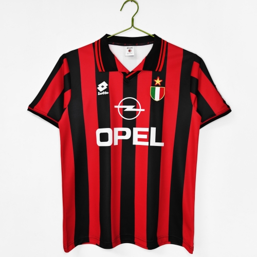 96/97 Retro Version AC Milan Home Red & Black Thailand Soccer Jersey AAA-710