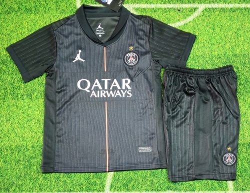 With Star 2025/26 Paris SG 3nd Away Black Kids/Youth Soccer Uniform-123/812/49