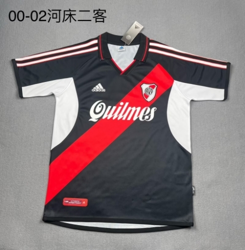 00/02 Retro Version CA River Plate 2nd Away Black Thailand Soccer Jersey AAA-709