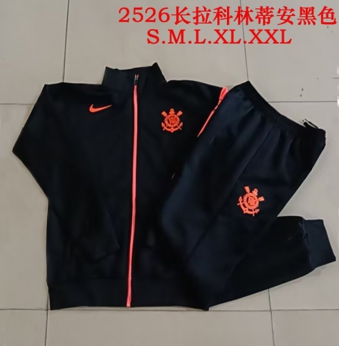 (Size S-2XL ) 2025/26 Corinthians Black Soccer Jacket Uniform-815