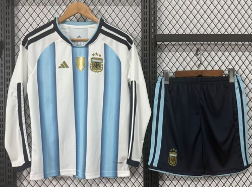 Kids 2026/27 Argentina Home Blue and White Kids/Youth LS Soccer Uniform-530