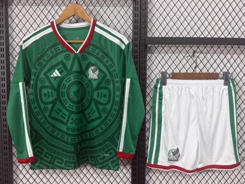 Kids 2025/26 Mexico Home Green LS Kids/Youth Soccer Uniform-912/530