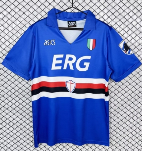 91/92 Retro Version UC Sampdoria Home Blue Thailand Soccer Jersey-503