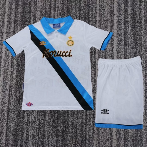Kids 94/95 Retro Version Inter Milan Away White Kids/Youth Soccer Uniform-811