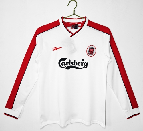 98 Retro Version Liverpool Away White LS Thailand Soccer Jersey AAA-710