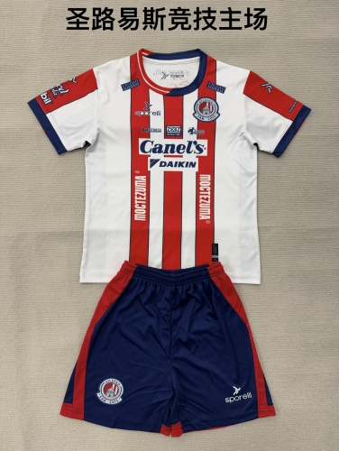 Kids 2025/26 Atlético San Luis Home Red & White Kids/Youth Soccer Uniform-208