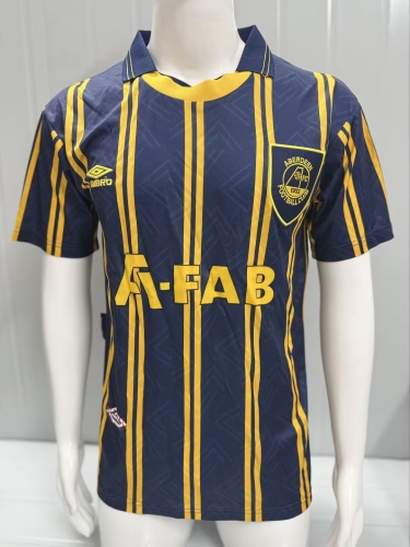 93/94 Retro Version Aberdeen Away Yellow & Blue Thailand Soccer Jerseys AAA-503