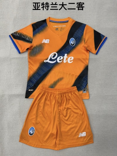 Kids 2025/26 Atalanta BC 2nd Away Orange Kids/Youth Soccer Uniform-208