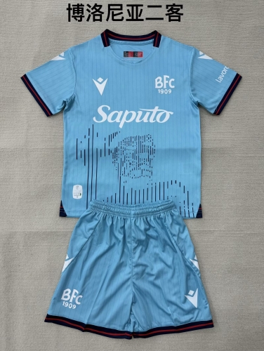 Kids 2025/26 Bologna FC 1909 2nd Away Blue Youth/Kids Soccer Uniform-208