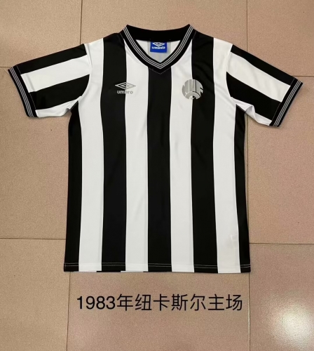 1983 Retro Version Newcastle United Home Black & White Thailand Soccer Jersey AAA-709