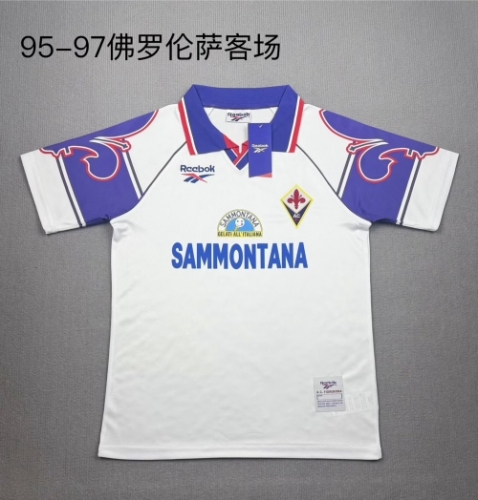 95/97 Retro Version Fiorentina Away White Thailand Soccer Jersey AAA-709