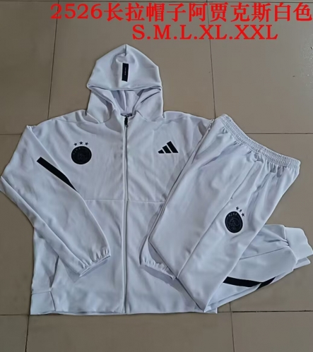 2025/26 Ajax Gray & White Soccer Jacket Uniform With Hat-815