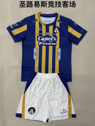 Kids 2025/26 Atlético San Luis Away Blue Kids/Youth Soccer Uniform-208