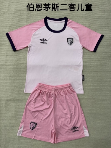 Kids 2025/26 AFC Bournemouth 2nd Away Pink Kids/Youth Soccer Uniform-208