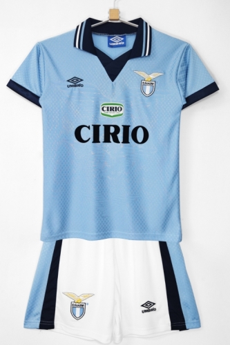 Kids 96/97 Retro Version Lazio Home Blue Kids/Youth Soccer Uniform-710