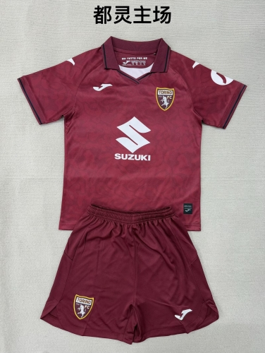 Kids 2025/26 Torino FC Home Red Kids/Youth Soccer Uniform-208