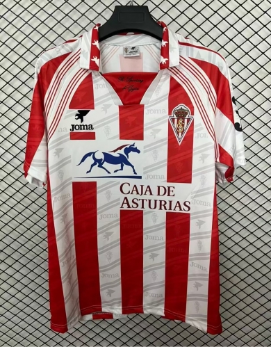 95/96 Retro Version Sporting de Gijón Home Red & White Thailand Soccer Jersey AAA-95
