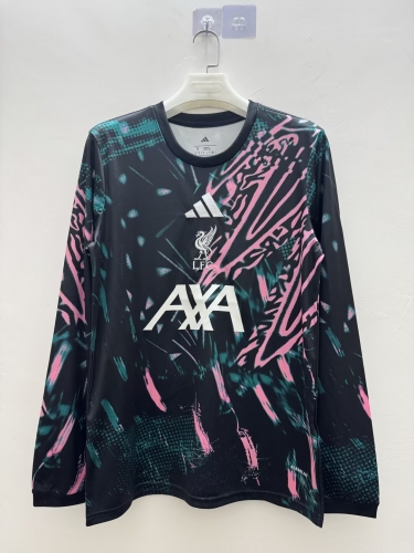 2026/27 Liverpool Pink & Green LS Thailand Training Soccer Jersey AAA-410