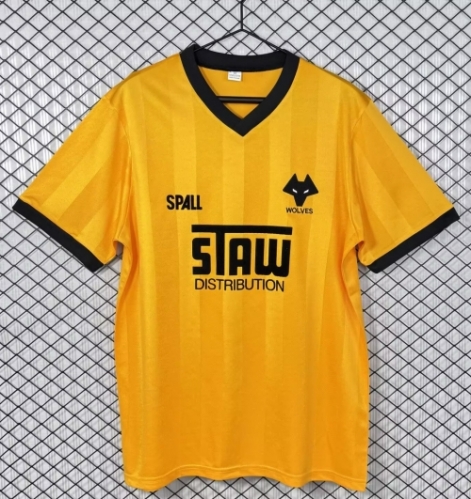 86/87 Retro Version Wolverhampton Wanderers Home Yellow Thailand Soccer Jersey AAA-503