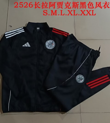 2025/26 Ajax Black Soccer Windbreaker Uniform-815