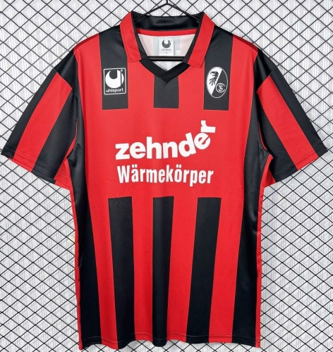 94/95 Retro Version SC Freiburg Home Red & Black Thailand Soccer Jersey AAA-503