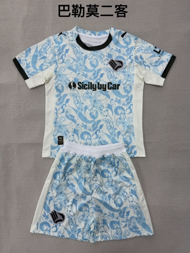 Kids 2025/26 Palermo FC 2nd Away Blue & White Kids/Youth Soccer Uniform-208