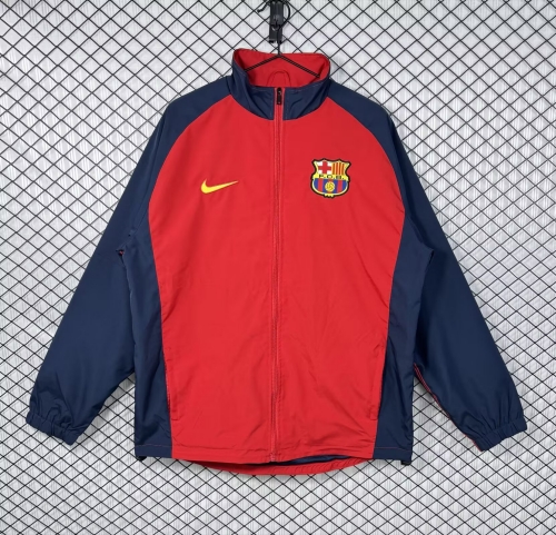(Size S-2XL) 98/00 Retro Version Barcelona Home Red Windbreaker Hoodies Top-503
