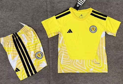 Kids 2026/27 Scotland Goalkeeper Yellow Kids/Youth Soccer Uniform-SKE/BL