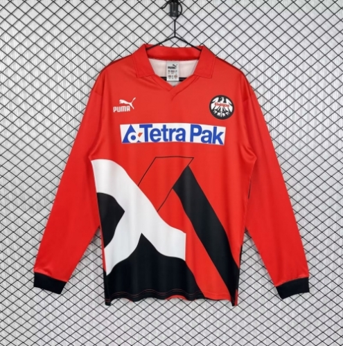 93/95 Retro Version Frankfurt Home Red & Black LS Thailand Soccer Jersey AAA-503