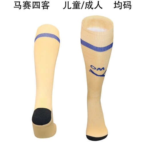 Adult & Kids 2026/27 Olympique de Marseille 4nd Away Yellow Thailand Soccer Socks