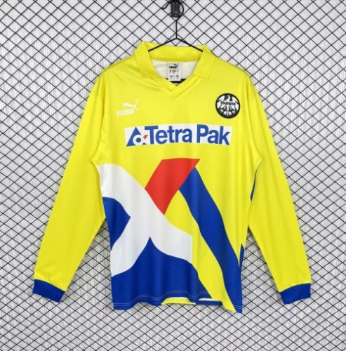 93/96 Retro Version Frankfurt Away Yellow LS Thailand Soccer Jersey AAA-503