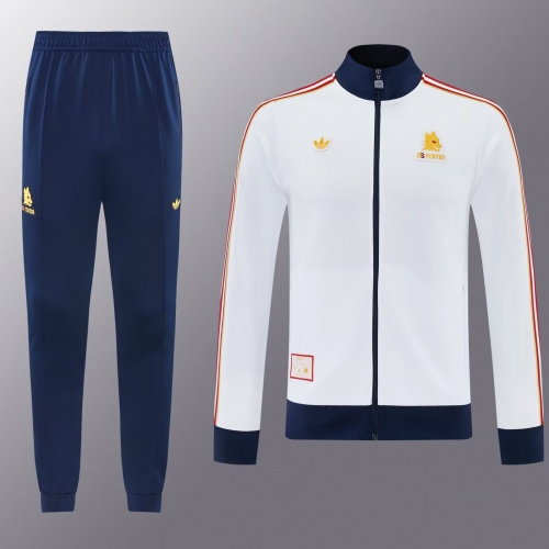 2025/26 Roma White Soccer Jacket Uniform-LH
