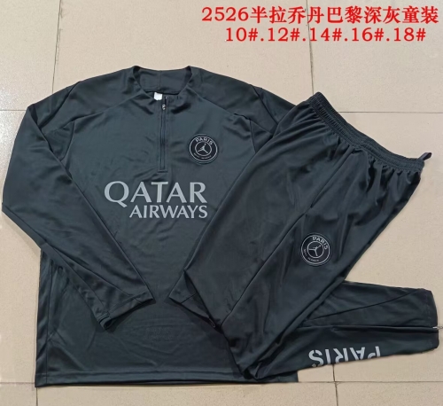Kids 2025/26 Jordan Paris Dark Gray Kids/Youth Thailand Soccer Uniform-815