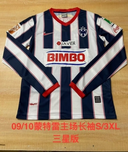 3 Star 09/10 Retro Version Monterrey Home Blue & White LS Thailand Soccer Jersey AAA-2041