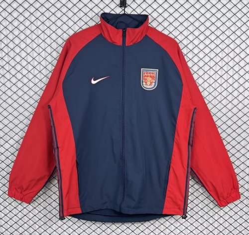 98/99 Retro Version Arsenal Home Royal Blue Windbreaker Hoodies Top-503